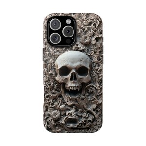 Gothic iPhone Case with 3D Skull – Macabre Baroque Design for iPhone 16, 15, 14, 13 Pro Max & All Models. Dark Aesthetic Phone Case for Gothic Style Lovers. Unique Gothic Gift for Him or Her