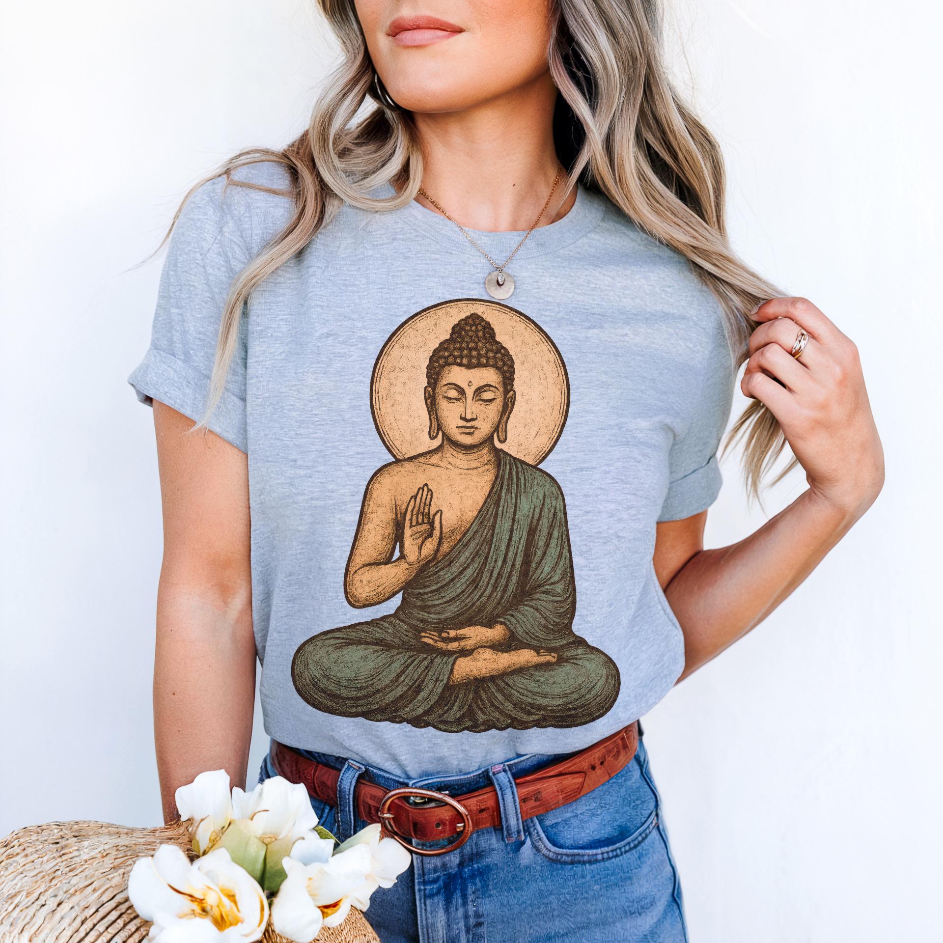 Buddha T-shirt Vintage Meditation Graphic | Spiritual Zen Shirt
