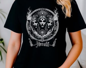 Hecate Greek Mythology Goddess T-Shirt, Witch Gift Tee, Pagan Graphic Shirt, Occult Symbol Top, Wiccan Clothing, Hekate Shirt Gift for Her