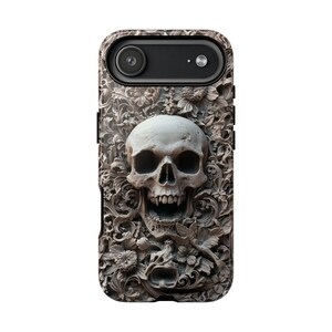 Gothic iPhone Case with 3D Skull – Macabre Baroque Design for iPhone 17, 16, 15, 14, 13 Pro Max & All Models. Dark Aesthetic Phone Case for Gothic Style Lovers. Unique Gothic Gift for Him or Her