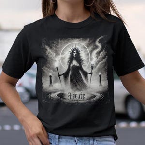 Hekate Greek Mythology Goddess Shirt, Witch Gift Tee, Pagan Graphic T-Shirt, Occult Symbol Top, Wiccan Clothing, Hecate Shirt Gift for Her