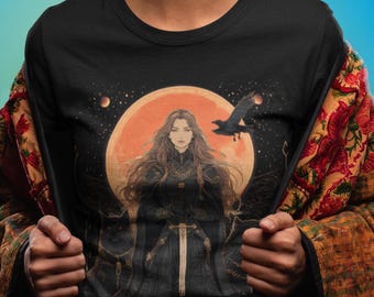 Freya Norse Goddess T-Shirt, Freyja Viking Shieldmaiden Tee, Pagan Witchcore Shirt, Mythology Gift for Her, Nordic Warrior Goddess Shirt