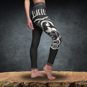 Lilith Pagan Goddess Leggings, Satanic Yoga Pants, Occult Leggings, Goth Leggings, Witchy Leggings, Wicca Leggings Gift for Gothic Women