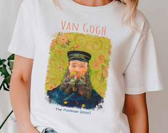 De postbode Joseph Roulin (1888) van Vincent van Gogh T-shirt Fine Art Beroemd schilderij T-shirt cadeau voor kunstliefhebbers, boho-stijl kleding