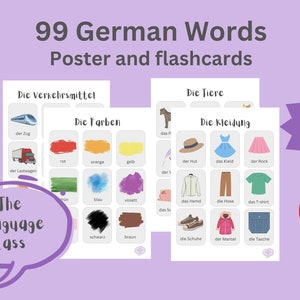 99 German Words Flashcards | Basic German Vocabulary | German Starter Pack | Learn German | Deutsch Lernen