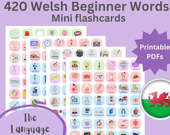 Welsh Vocabulary Flashcards for Beginners | 420 Words (Printable PDF)