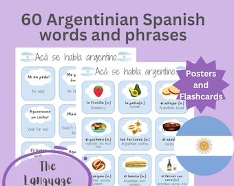 Argentinian Spanish Flashcards: 60 Words & Phrases (PDF)