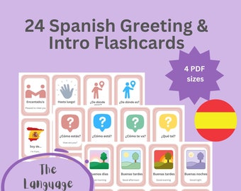 Spanish Greetings Flashcards: Learn Spanish Vocabulary (Printable PDF)