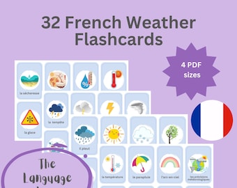 French Weather Flashcards: Learn Vocabulary (PDF)