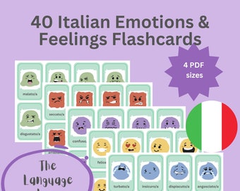 Italian Emotions Flashcards | Learn Feelings, Classroom Printable (PDF)