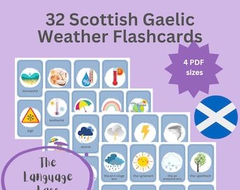 32 Scottish Gaelic Weather Flashcards: Learn Gàidhlig (PDF)