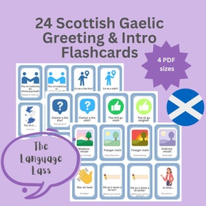24 Scottish Gaelic Greeting Flashcards | Learn Gaelic | Gaelic Vocabulary | Printable Gaelic Flashcards