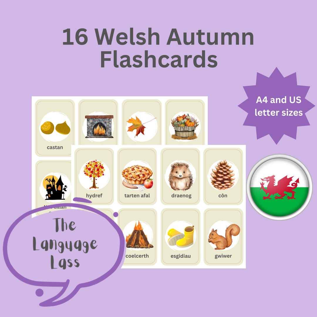 16 Welsh Autumn Flashcards Welsh Flashcards Cymraeg Etsy UK