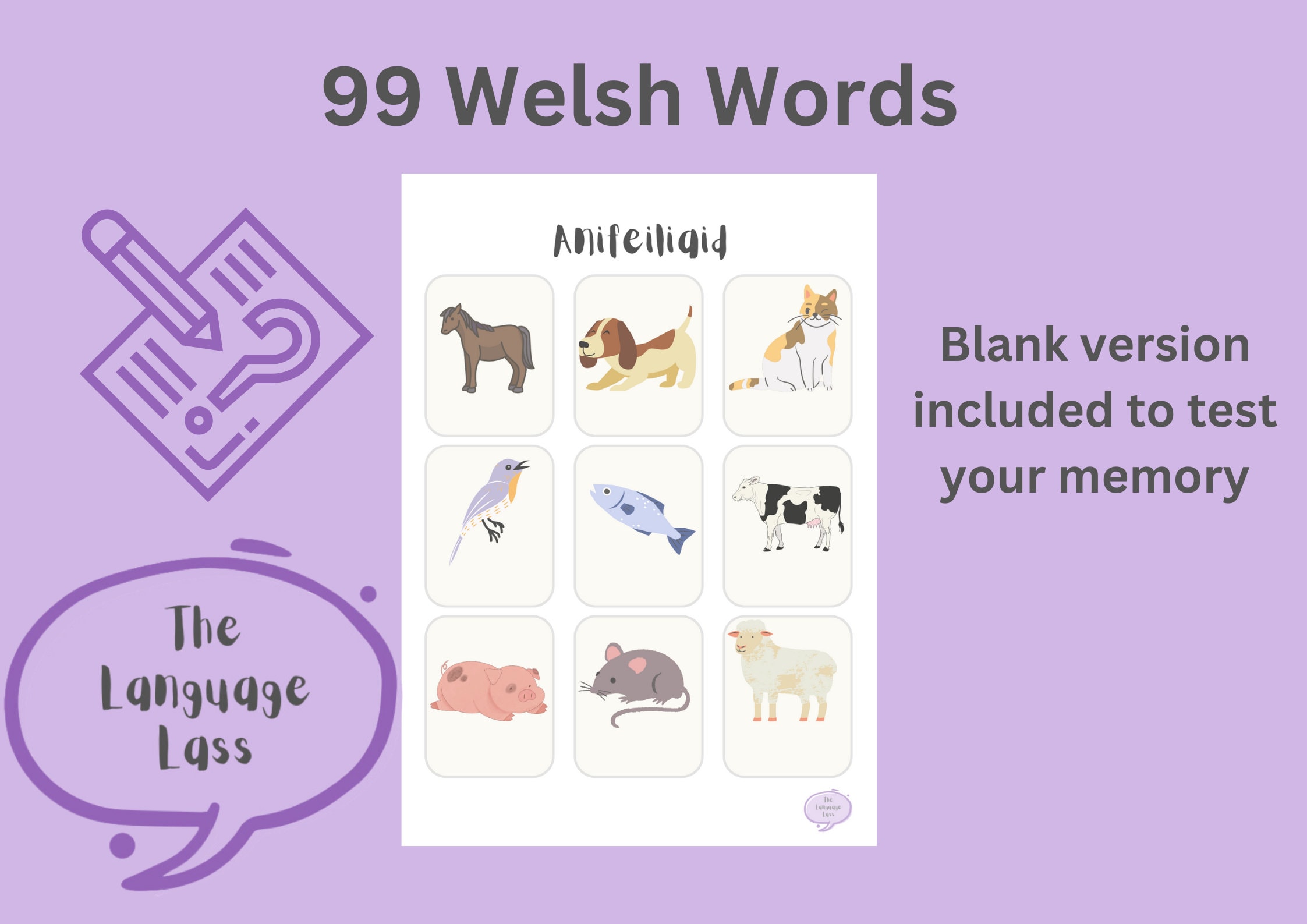 99 Welsh Words Flashcards & Posters Welsh Vocabulary Printable Welsh ...