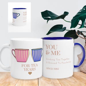 Personalised 40 Year Ruby Wedding Anniversary Gift for Couple Customised Anniversary Cup For 40th Anniversary Gift for Parents Mug 1985