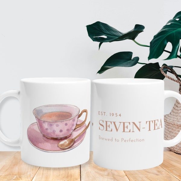 Funny SEVENTEA Birthday Tea Cup for 70th Birthday Present for SEVENTIETH Birthday Tea Cup for 70 Birthday Tea Pun Gift for 70yj Birthday Mug