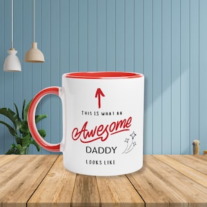 Dad Gift Personalised Mugs Dad is Awesome Dad Funny Mug Personalised Father&#39;s Day Present Gift For Dad Birthday Present Coffee Mug