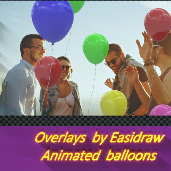 overlay, balloon overlay, balloons, animated, animated balloons, animated overlay, 1920x1080, transparent background, alpha channel, OBS, PS