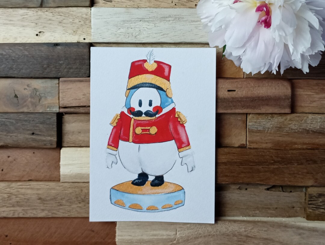 Fall Guys Watercolor Nutcracker Greeting Card Etsy