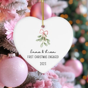 Personalized Engagement Ornament Engagement Gifts For Couple, Custom Engaged Ornament, Our First Christmas Engaged, Engaged Keepsake
