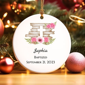 Personalized Ornament Baptism Gift for Girl, Custom Christening Gifts For Boys, Goddaughter Gifts, Godson Baptism Gift