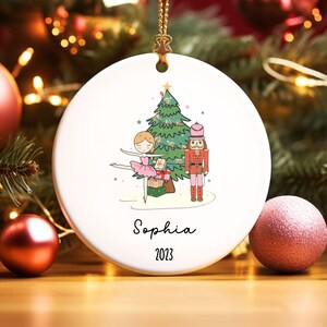 Custom Ballerina Ornament, Kids Ornament, Custom Baby First Christmas Ornament, Kids Ornament, Nutcracker Ornament, Kids Name Ornament
