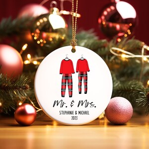 Personalized First Christmas Married Ornament Newly Wed Gifts, Custom Our First Christmas Ornament, Custom Just Married Christmas Ornament