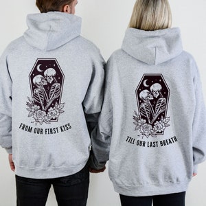 Matching Couple Shirt, Anniversary Gift For Wife, Honeymoon Shirt, Skeleton Newlywed Sweatshirt, Couple Skeleton Hoodie, Unique Wedding Gift, Couple Valentines Shirt, Valentines Day Gift
