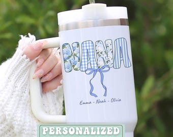 Personalized Mom Tumbler with Kids Names, Nana Grandma Gift Custom Name 20oz 40oz Mothers Day Gift New Mom Travel Mug Gigi To Go Cup