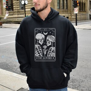 The Lovers Tarot Sweatshirt Engagement Gift, Matching Couple Shirt, Honeymoon Shirt, Tarot Sweatshirt Newlywed Shirt, Couple Skeleton Hoodie, Birthday Gift For Wife, Birthday Gift For Girlfriend, Wedding Gift for Couple, Anniversary Sweatshirt