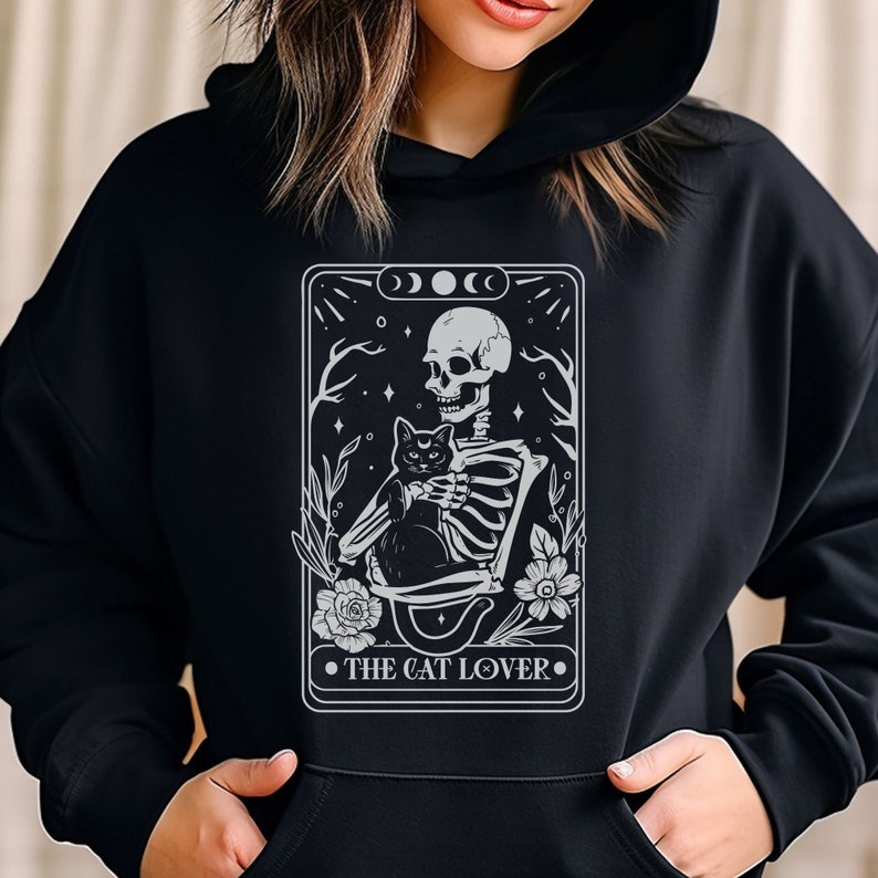Cat Sweatshirts Christmas Gift For Cat Lover, Cat Lover Gift, Tarot Card Cat Shirt, Cat Pullover, Cat Mom Gifts, Cat Lovers Hoodie, Black Cat Gifts Adult Clothing, Cat Lovers Adult Clothing, Cat Lovers Shit, Gifts For Black Cat Lovers