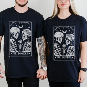 The Lovers Tarot Sweatshirt Engagement Gift, Matching Couple Shirt, Honeymoon Shirt, Tarot Sweatshirt Newlywed Shirt, Couple Skeleton Hoodie, Birthday Gift For Wife, Birthday Gift For Girlfriend, Wedding Gift for Couple, Anniversary Sweatshirt