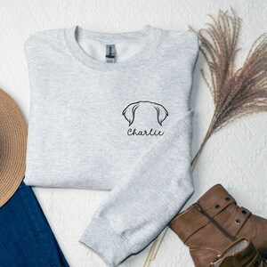 Custom Dog Sweatshirt, Personalized Dog Ears Sweatshirt with Name, Custom Dog Mom Sweatshirt, Dog Dad Gift for Pet Gift for Him, Pet Lovers