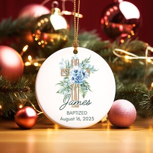 Personalized Ornament Baptism Gift for Girl Baptism Gift for Boy, Custom Christening Gifts For Boys, Goddaughter Gifts, Godson Baptism Gift