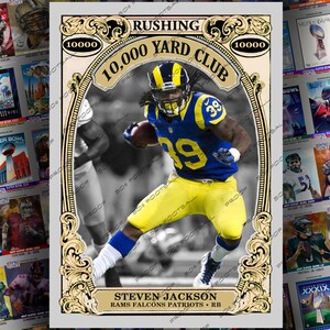 Steven Jackson 10,000 Yard Club aangepaste ruilkaart - Rams Falcons Patriots Running Back