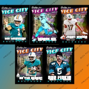 Packet 5 Custom ACEO Pack Delfine Tua Tagovailoa Tyreek Hill Jaylen Waddle De'Von Achane and Ray Finkle (is Einhorn)