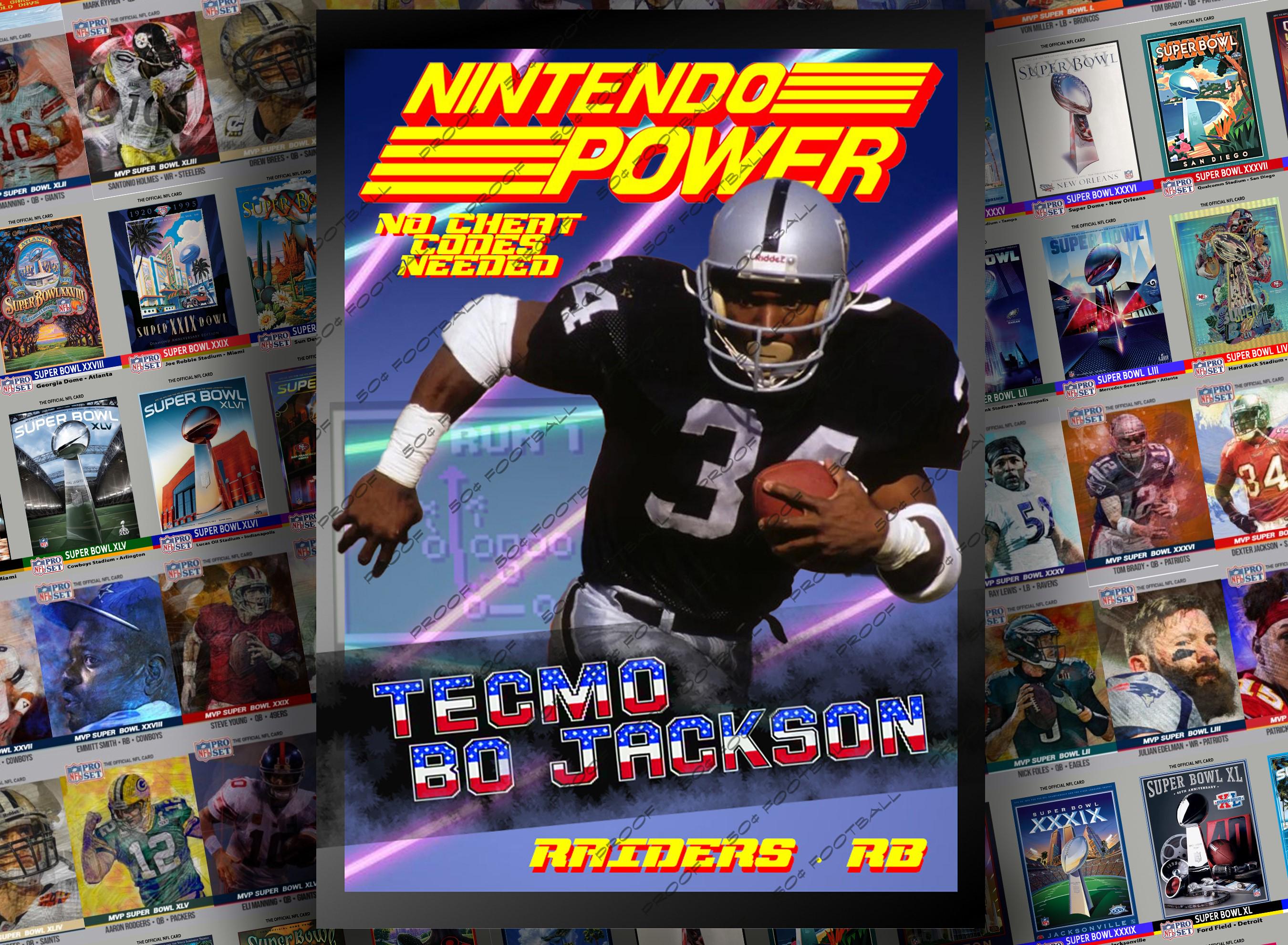 T-shirt Bo Jackson Oakland Raiders Tecmo Bowl - Neuf Avec étiquettes