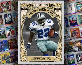 Emmitt Smith 10,000 Yard Club Custom Trading Card