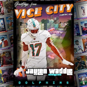 Jaylen Waddle Packing Card von Vincent City Silver - 2 Karten (1 von 5)