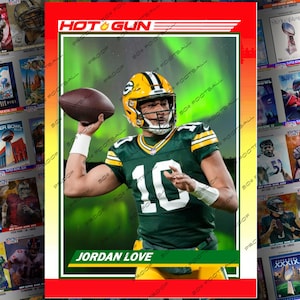 Jordan Love Green Bay Packers Quarterback HOT GUN Cartão colecionável personalizado