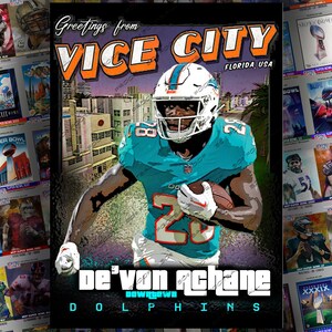 De'Von Achane Last Minute Packing Card - Delfine im Rücken laufen (1 von 5)