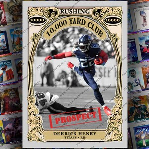 Derrick Henry 10.000 Yard Club Prospect Cartão de troca personalizado - Titans Ravens Running Back Alabama Crimson Tide Running Back