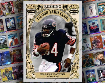 Walter Payton Custom Trading Card: Chicago Bears 10,000 Yard Club