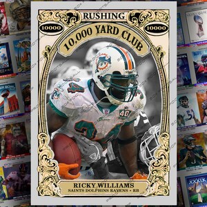 Ricky Williams 10.000 Yard Club Prospeck benutzerdefinierte Sammelkarte - Delfine Heilige Raben, die zurück laufen