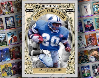Barry Sanders 10,000 Yard Club Custom Trading Card