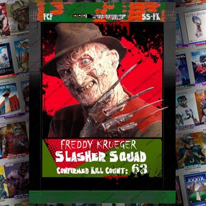 Freddy Krueger A Nightmare on Elm Street Slasher Squad Horror Movie Custom Trading Card!  Robert Englund