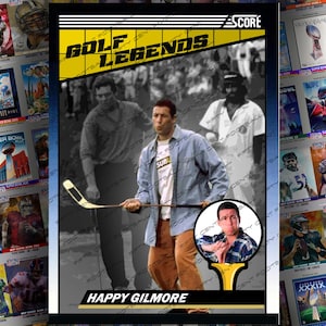 Adam Sandler Happy Gilmore Golf Legends Kunden Sammelkarte. Adam Sandler, Bob Barker, Chubbs Peterson, Shoot McGavin