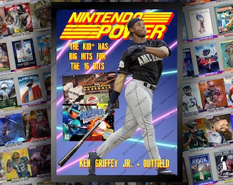 Ken Griffey Jr Nintendo Power Custom Trading Card! Winning Run Slugfest Mariners Reds