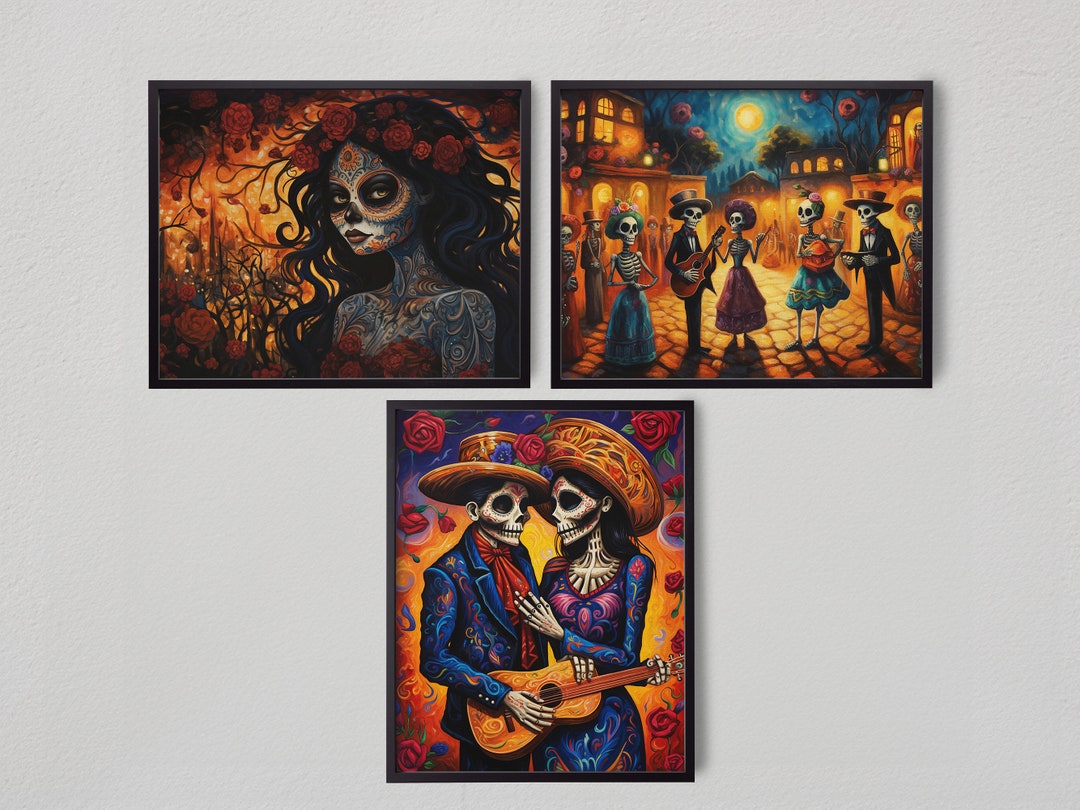 3-piece Dia De Los Muertos Painting Bundle Day of the Dead - Etsy