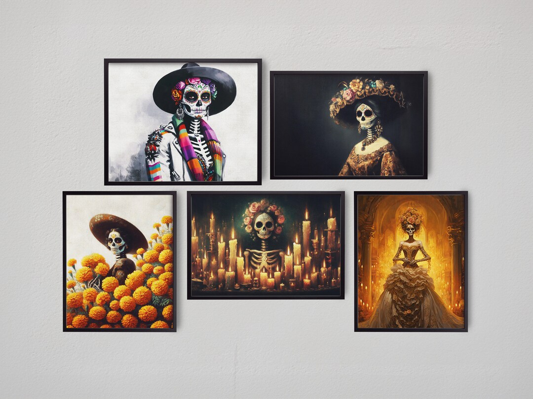 5-piece Dia De Los Muertos Painting Bundle Day of the Dead Art ...